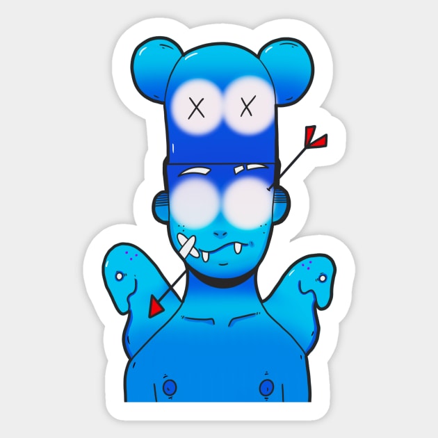 Mind Control Blue Sticker by SonnyArt225